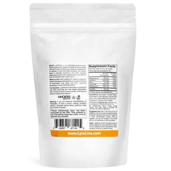 LyteShow Electrolyte Concentrate - 50 Single Serving Rip Packs