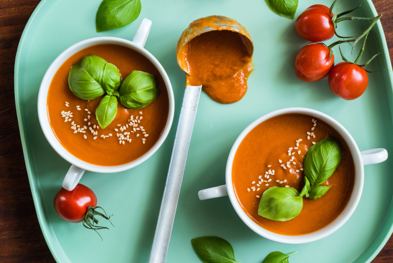 Tomato- Basil Soup with Shrimp Easy Healthy Recipe