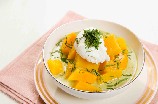 Poached Eggs Over Roasted Butternut Squash Easy Healthy Recipe