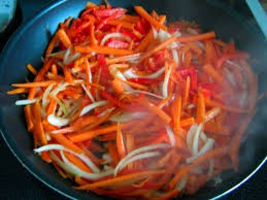 Carrots, Hot Peppers, and Shallot Stir Fry Easy Healthy Recipe