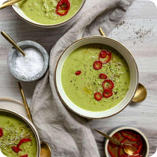 Asparagus Soup with Pickled Chilis Easy Healthy Recipe