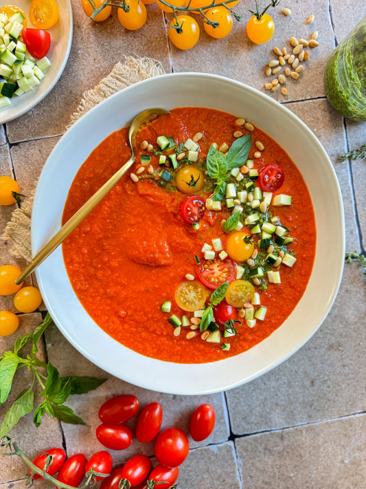 Easy Tomato Soup with Pesto Easy Healthy Recipe