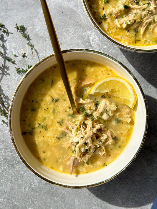 Mediterranean Lemon Chicken Soup Easy Healthy Recipe