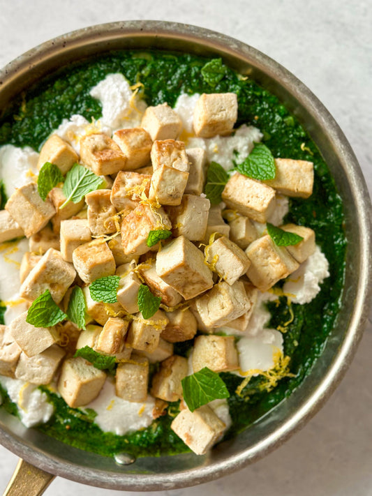 Coconut Tofu Spinach Saag Easy Healthy Recipe