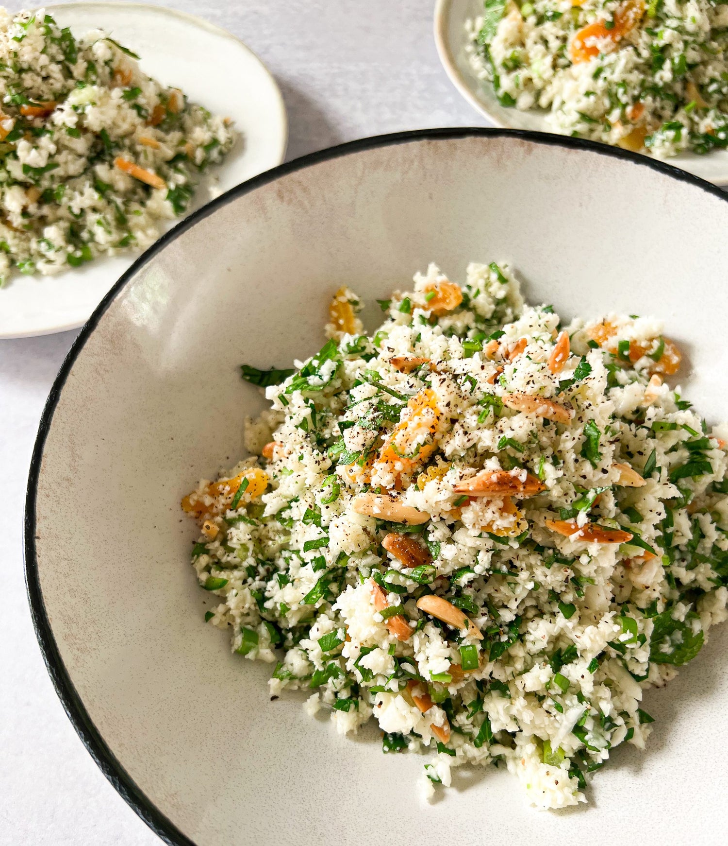 Green Herb & Apricot Cauliflower Salad Easy Healthy Recipe