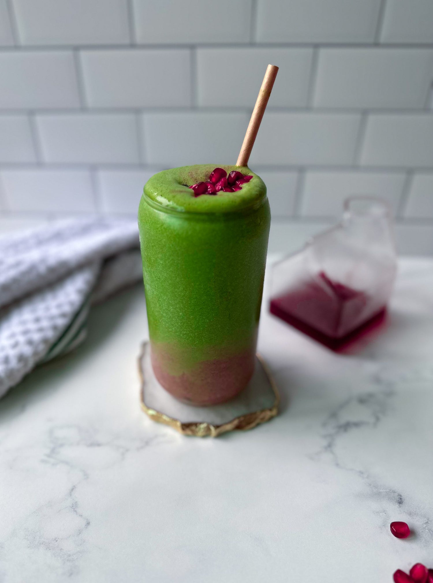 Pomegranate Green Smoothie Easy Healthy Recipe