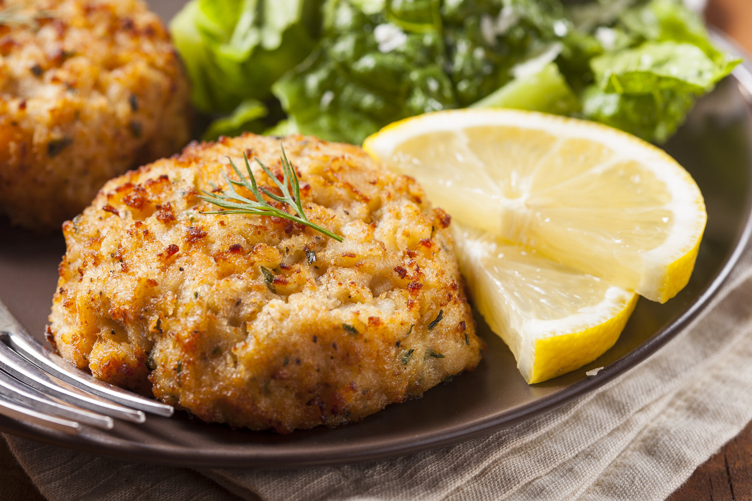 Healing Meals - Crab Cakes with Chopped Vegetable Salad Easy Healthy Recipe