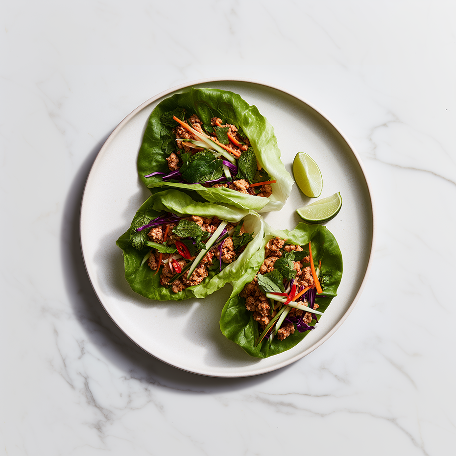 Thai Turkey Larb Lettuce Wraps