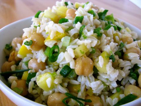 Rice And Chickpea Salad with Balsamic Vinaigrette Easy Healthy Recipe
