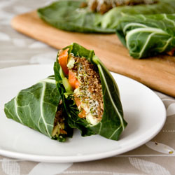 Salmon Salad In Steamed Collard Wraps Easy Healthy Recipe