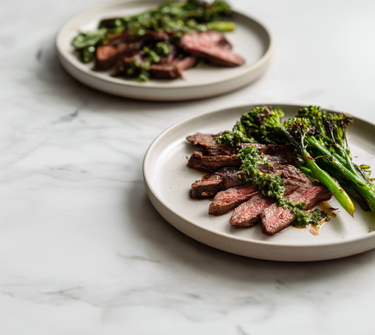 Balsamic Marinated Steak with Broccolini