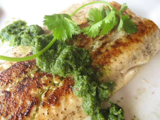 Grilled Salmon with Cilantro Mint Chutney Easy Healthy Recipe