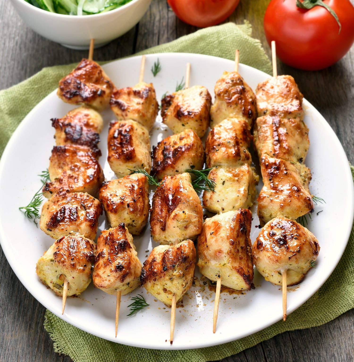 Chicken Kebabs and Cilantro Chutney Easy Healthy Recipe