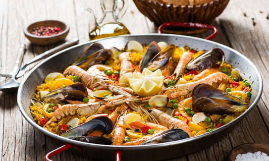 Seafood Paella with Cauliflower Rice & Sofrito Easy Healthy Recipe