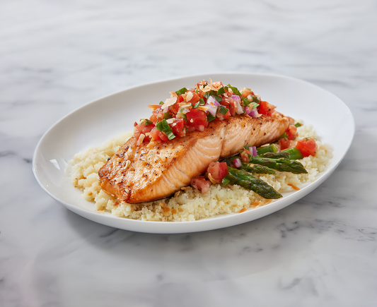 Coriander Salmon with Coconut-Tomato Salsa