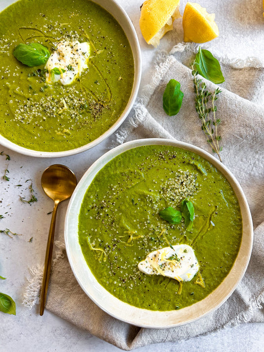 Lemony Kale Basil Soup Easy Healthy Recipe