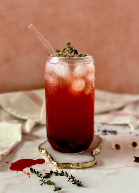 Cherry Sleepy-Thyme Mocktail Easy Healthy Recipe