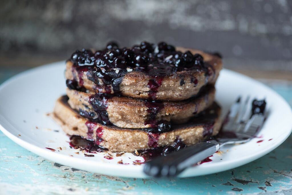 Blueberry-Walnut Pancakes Easy Healthy Recipe