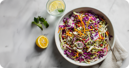 Cabbage Slaw with Savory Seed Mix