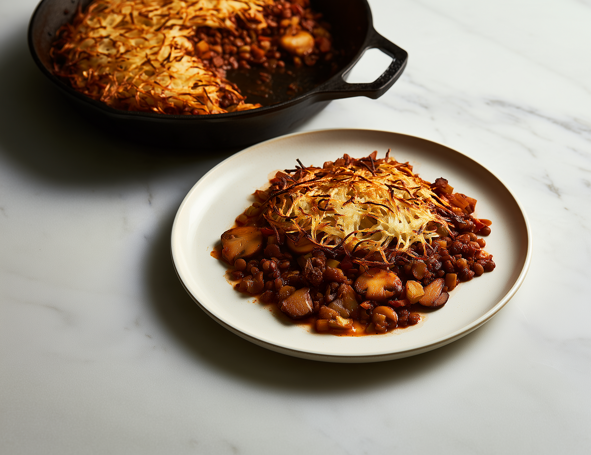 Mushroom, Lentil, and Parsnip Rosti