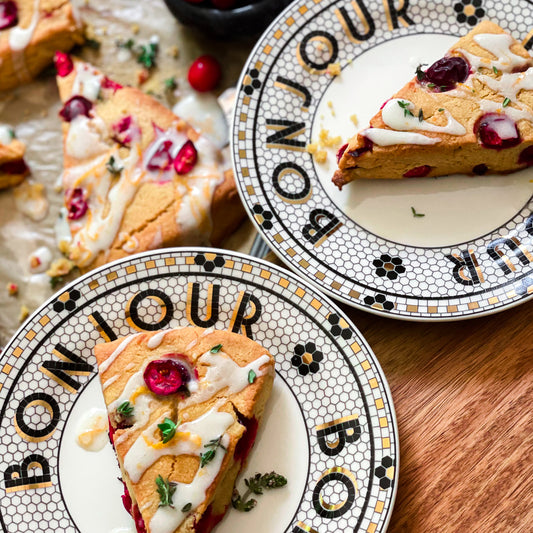 Orange-Cranberry Almond Flour Scones with Orange Coconut Glaze