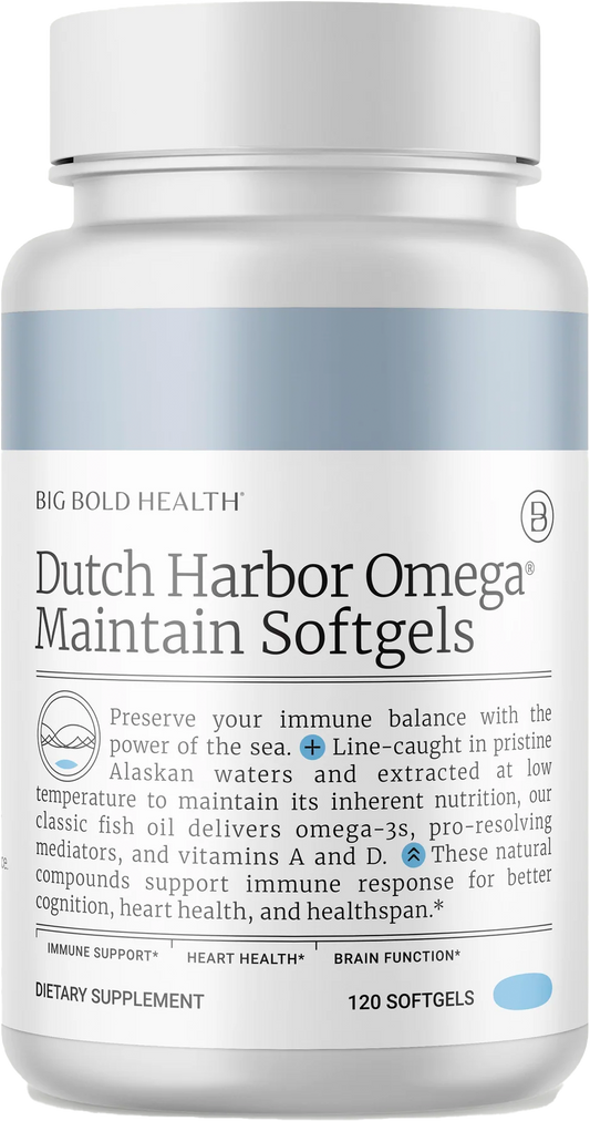 Bottle of Dutch Harbor Omega Capsules