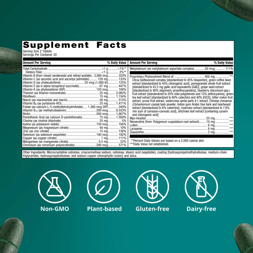 PhytoMulti® Multivitamin Tablets 60ct