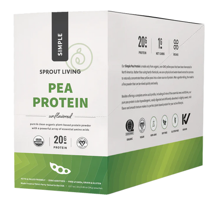 Bottle of Organic Pea Protein Box (16 singles)