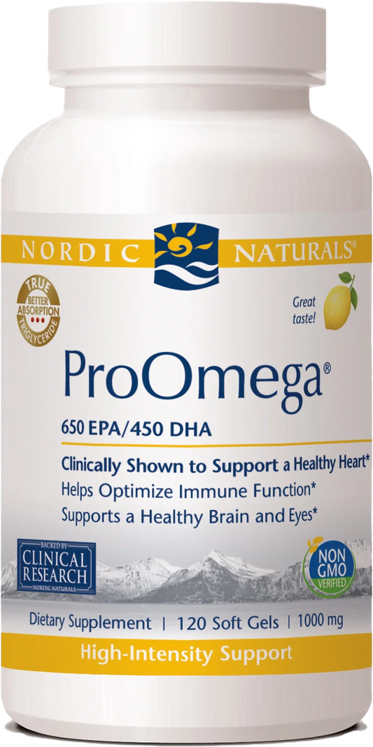 Bottle of ProOmega 120 gels Lemon