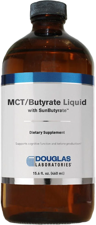 Bottle of MCT/Butyrate liquid with Sunbutyrate™