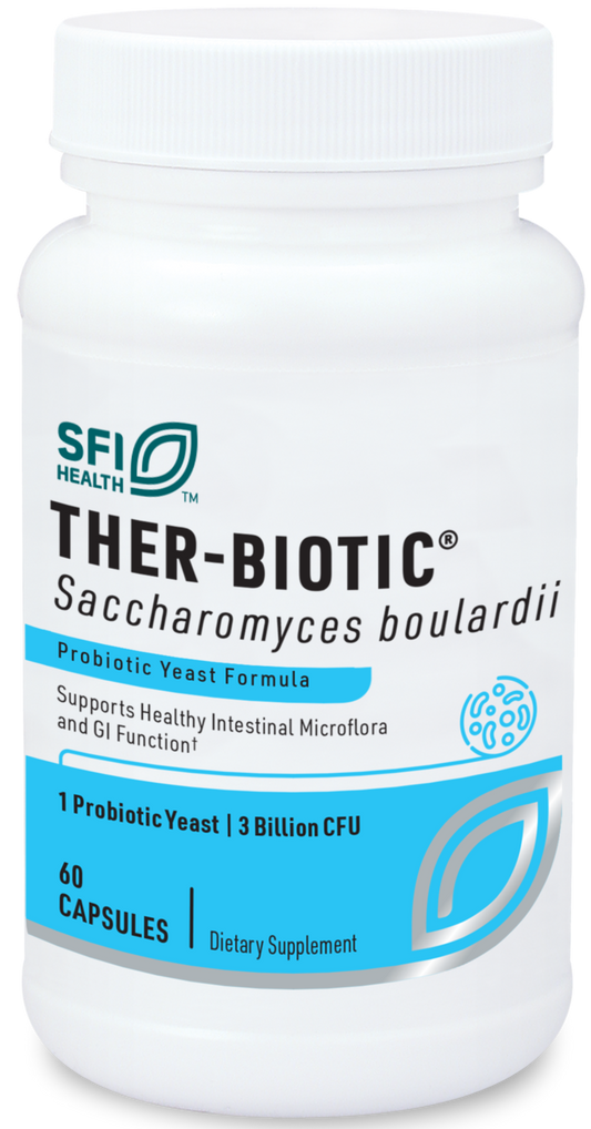 Bottle of Ther-biotic Saccharomyces Boulardii 60 ct.