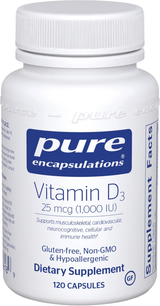 Bottle of Vitamin D3 1000 IU 120 ct.
