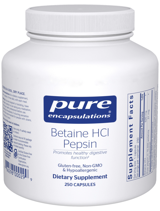 Bottle of Betaine HCL Pepsin