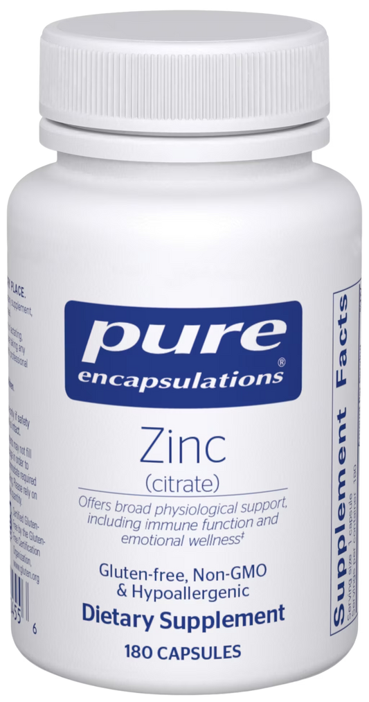 Bottle of Zinc citrate 180 ct.