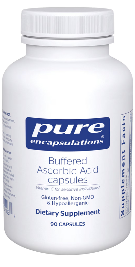 Bottle of Buffered Ascorbic Acid Capsules - 90 count
