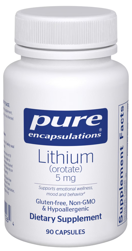 Bottle of Lithium (orotate), 5mg 90ct