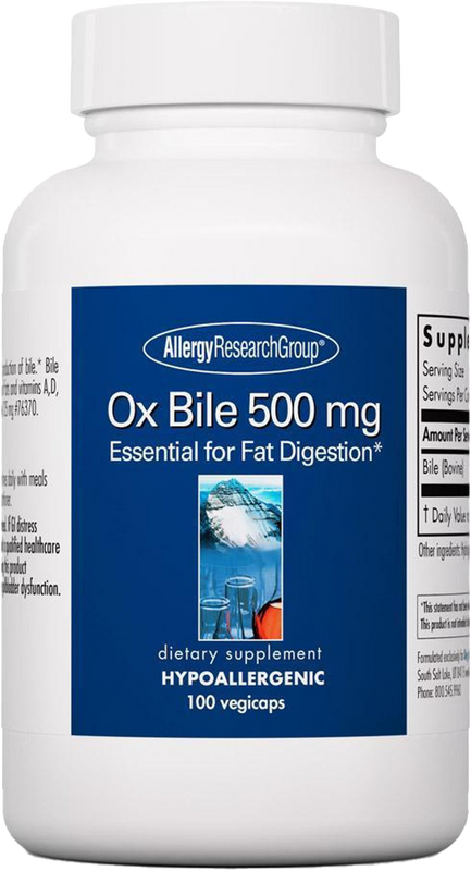 Bottle of Ox Bile 500 mg (RS)