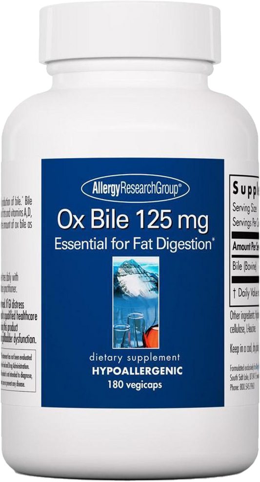 Bottle of Ox Bile 125 mg