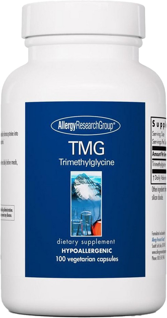 Bottle of TMG 100 Vegetarian Capsules