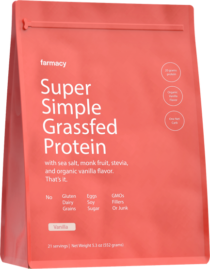 Bottle of Super Simple Grassfed Protein Vanilla
